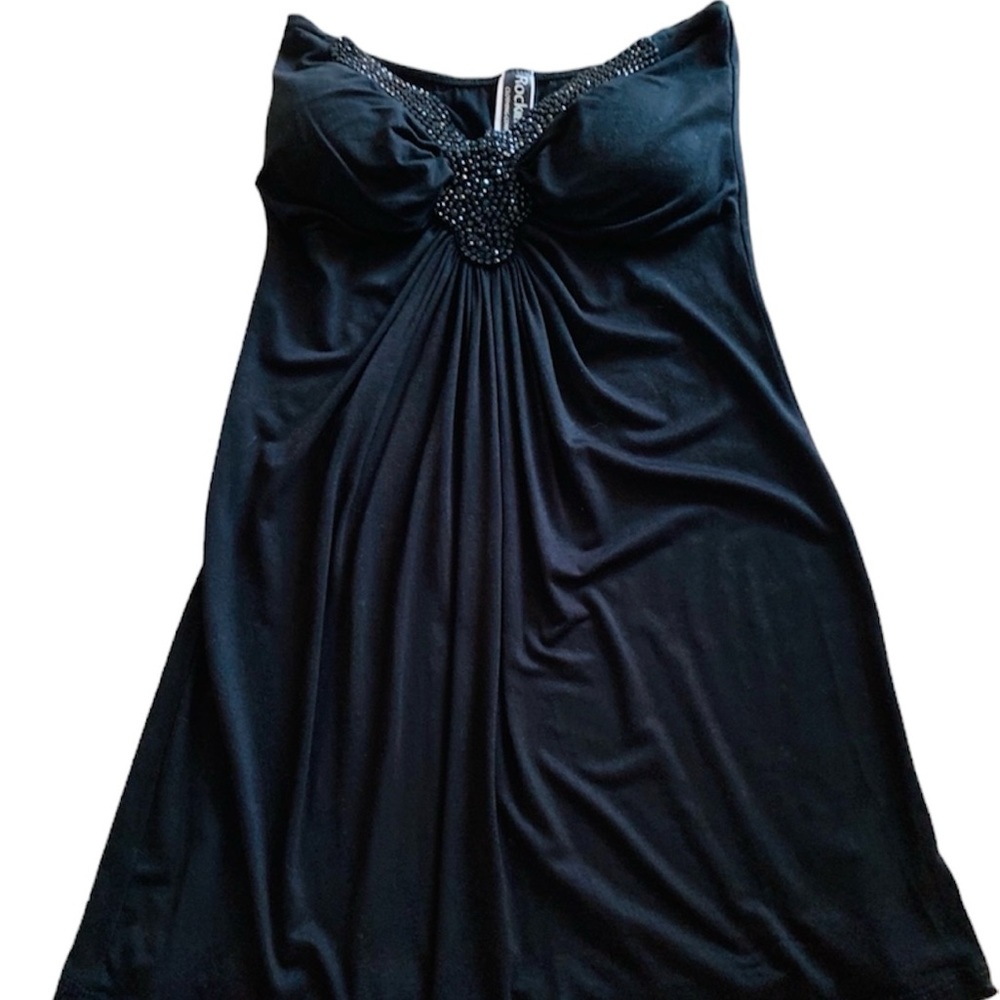 NEW, Black, Flowy Sleeveless Top, W Detailed Accents Tunic, Size Med